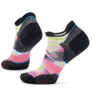 2- Smartwool Run Size Medium Targeted Cushion Brushed Print Low Ankle Socks Powe